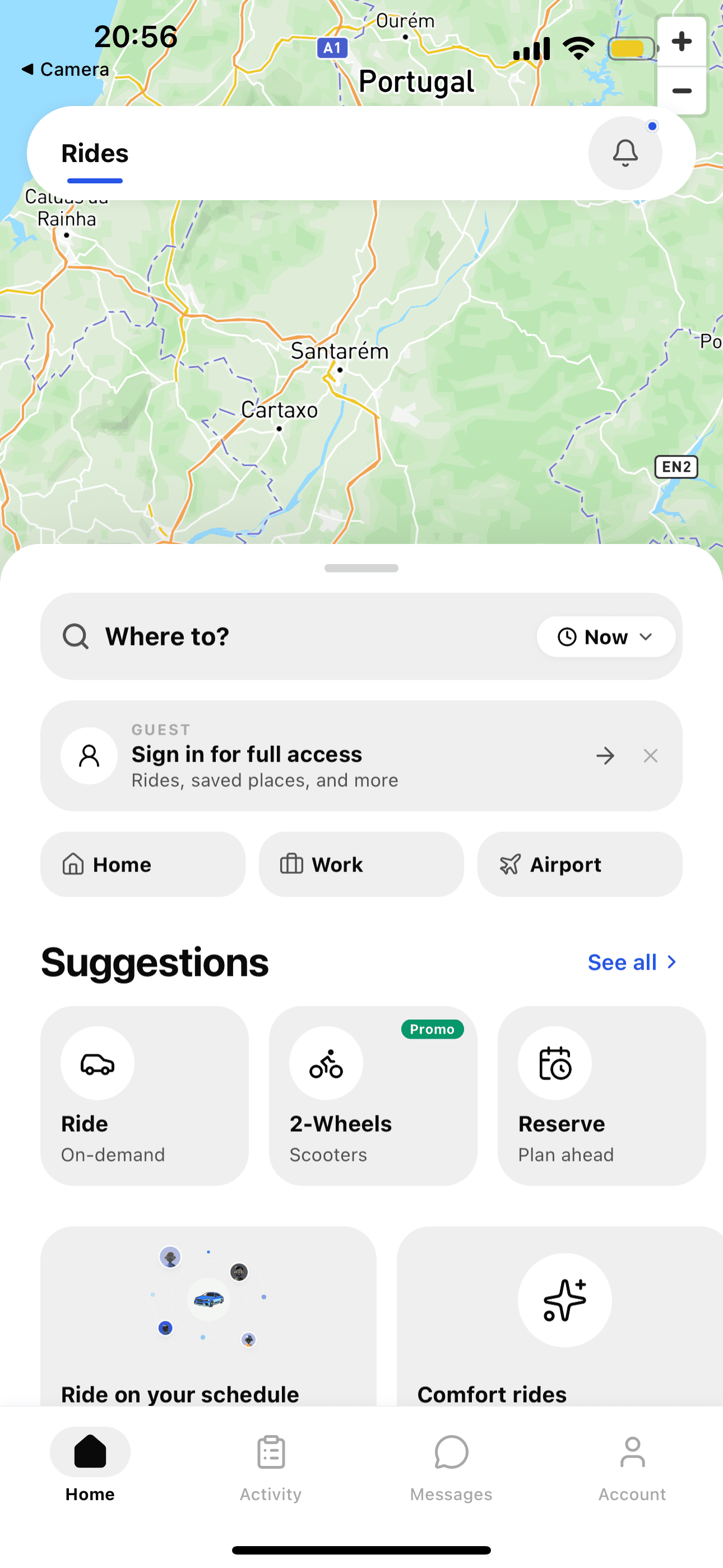 Rider app — Client Main Page